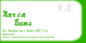 maria bums business card